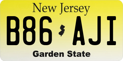 NJ license plate B86AJI