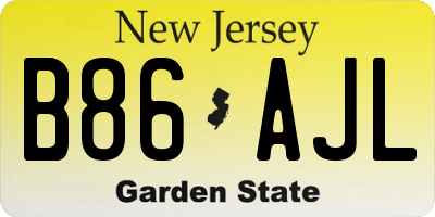 NJ license plate B86AJL