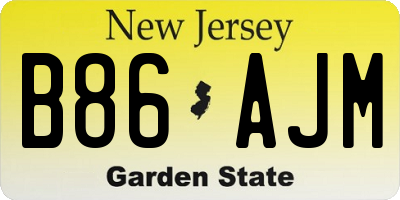 NJ license plate B86AJM
