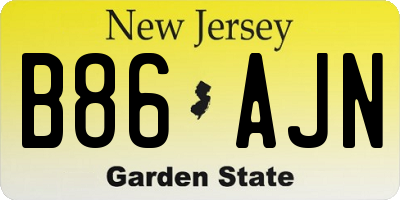 NJ license plate B86AJN