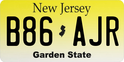 NJ license plate B86AJR