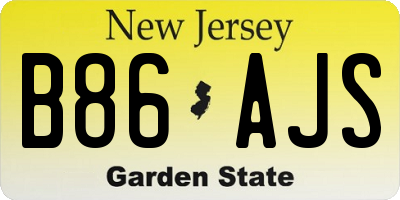 NJ license plate B86AJS