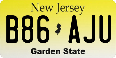 NJ license plate B86AJU