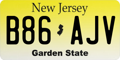 NJ license plate B86AJV