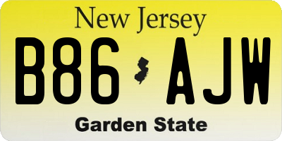NJ license plate B86AJW