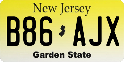 NJ license plate B86AJX