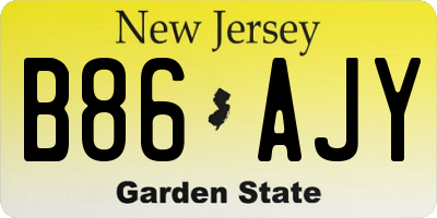NJ license plate B86AJY