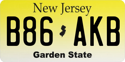 NJ license plate B86AKB