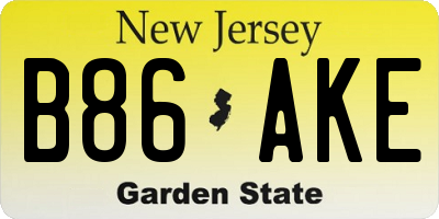 NJ license plate B86AKE