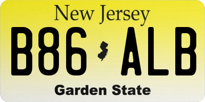 NJ license plate B86ALB