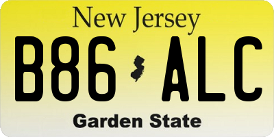 NJ license plate B86ALC