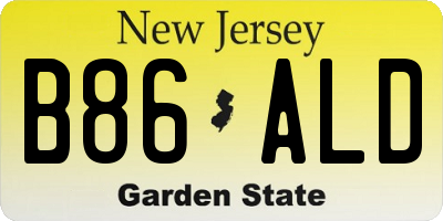 NJ license plate B86ALD