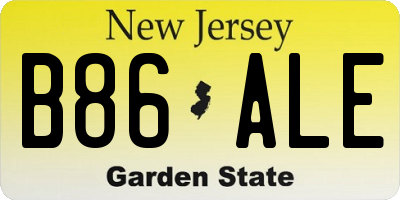 NJ license plate B86ALE