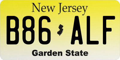 NJ license plate B86ALF