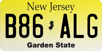 NJ license plate B86ALG
