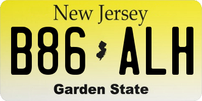 NJ license plate B86ALH