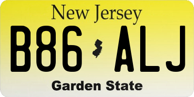 NJ license plate B86ALJ