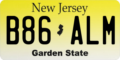 NJ license plate B86ALM