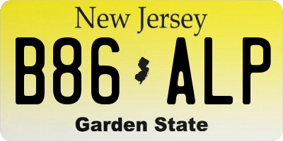 NJ license plate B86ALP
