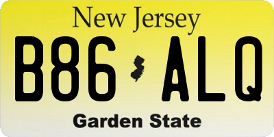 NJ license plate B86ALQ
