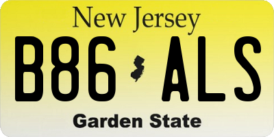NJ license plate B86ALS