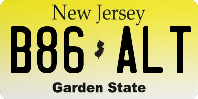 NJ license plate B86ALT
