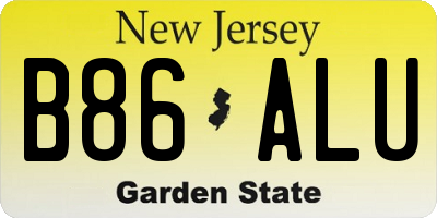 NJ license plate B86ALU