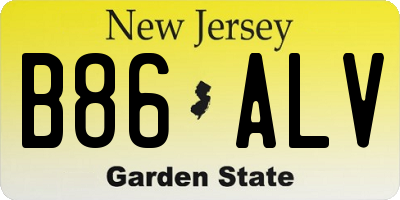 NJ license plate B86ALV