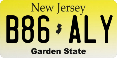 NJ license plate B86ALY