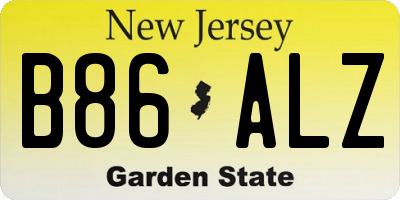 NJ license plate B86ALZ