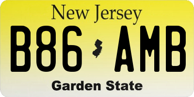 NJ license plate B86AMB