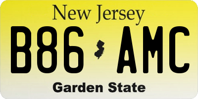 NJ license plate B86AMC
