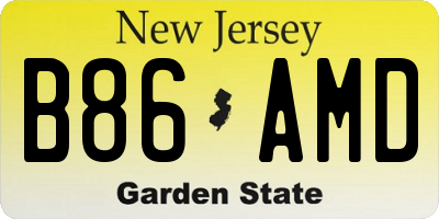 NJ license plate B86AMD