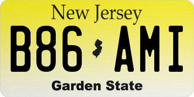 NJ license plate B86AMI