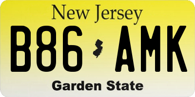 NJ license plate B86AMK