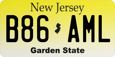 NJ license plate B86AML