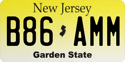 NJ license plate B86AMM