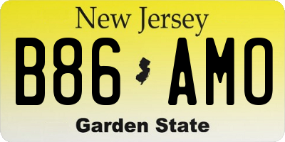 NJ license plate B86AMO