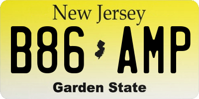 NJ license plate B86AMP