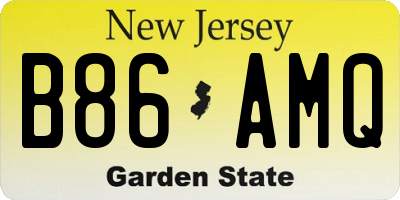 NJ license plate B86AMQ