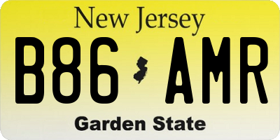 NJ license plate B86AMR