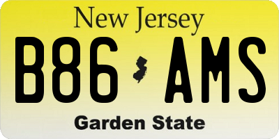 NJ license plate B86AMS