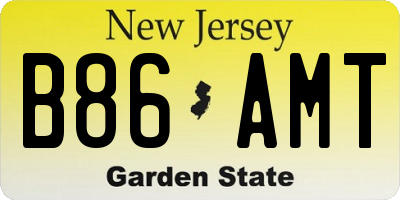 NJ license plate B86AMT