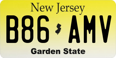 NJ license plate B86AMV