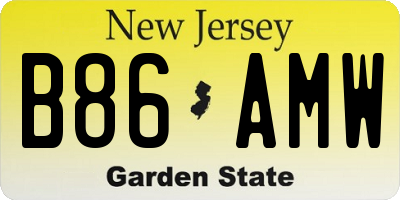 NJ license plate B86AMW