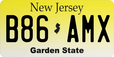 NJ license plate B86AMX