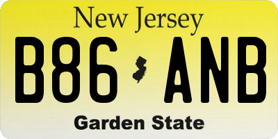NJ license plate B86ANB