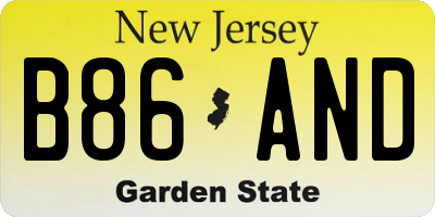 NJ license plate B86AND