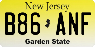 NJ license plate B86ANF