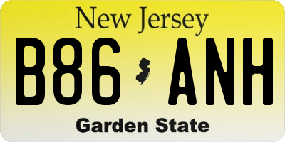 NJ license plate B86ANH